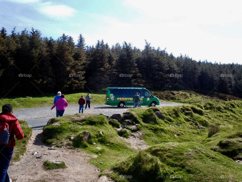 Paddywagon tour bus in the Wicklow mountains