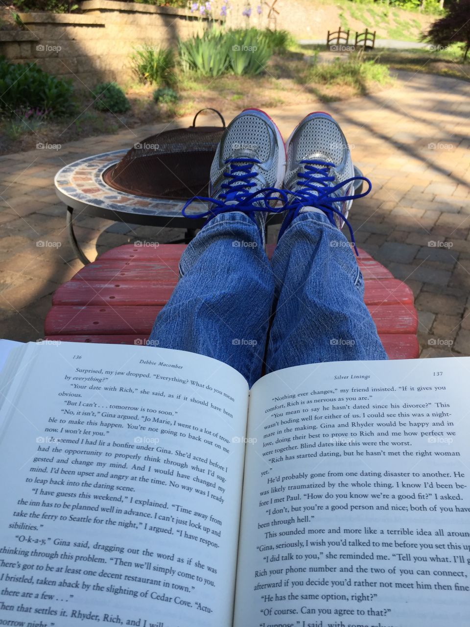 Relaxing on the patio 