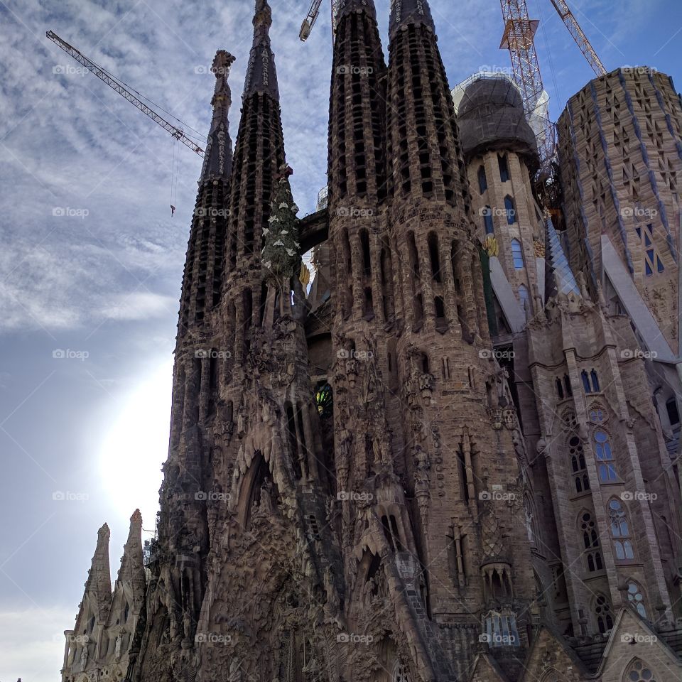 La Sagrada Familia in the sun
