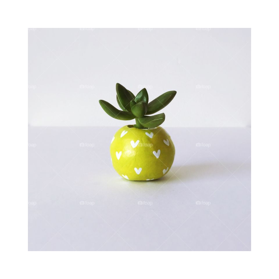 wilsonartanddesign.etsy.com | Miniature Clay Succulent Planter 