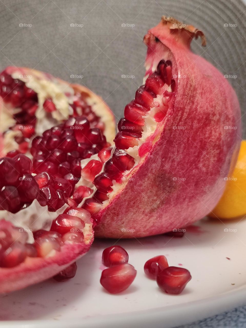 pomegranate. Half a pomegranate