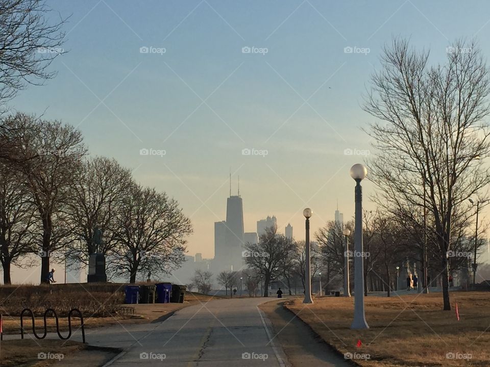 Chicago lake shore path 