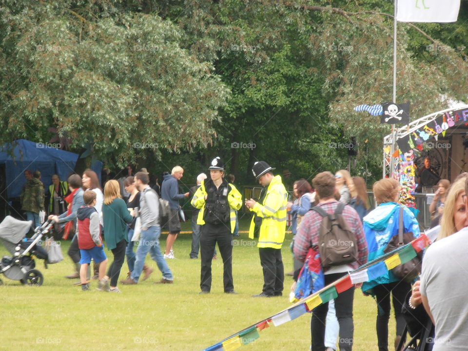 Police In A Crowd