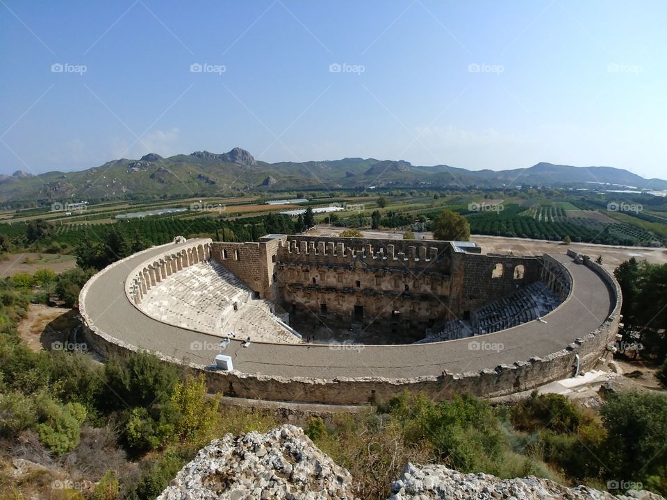 Aspendos, Turkey. View from hill