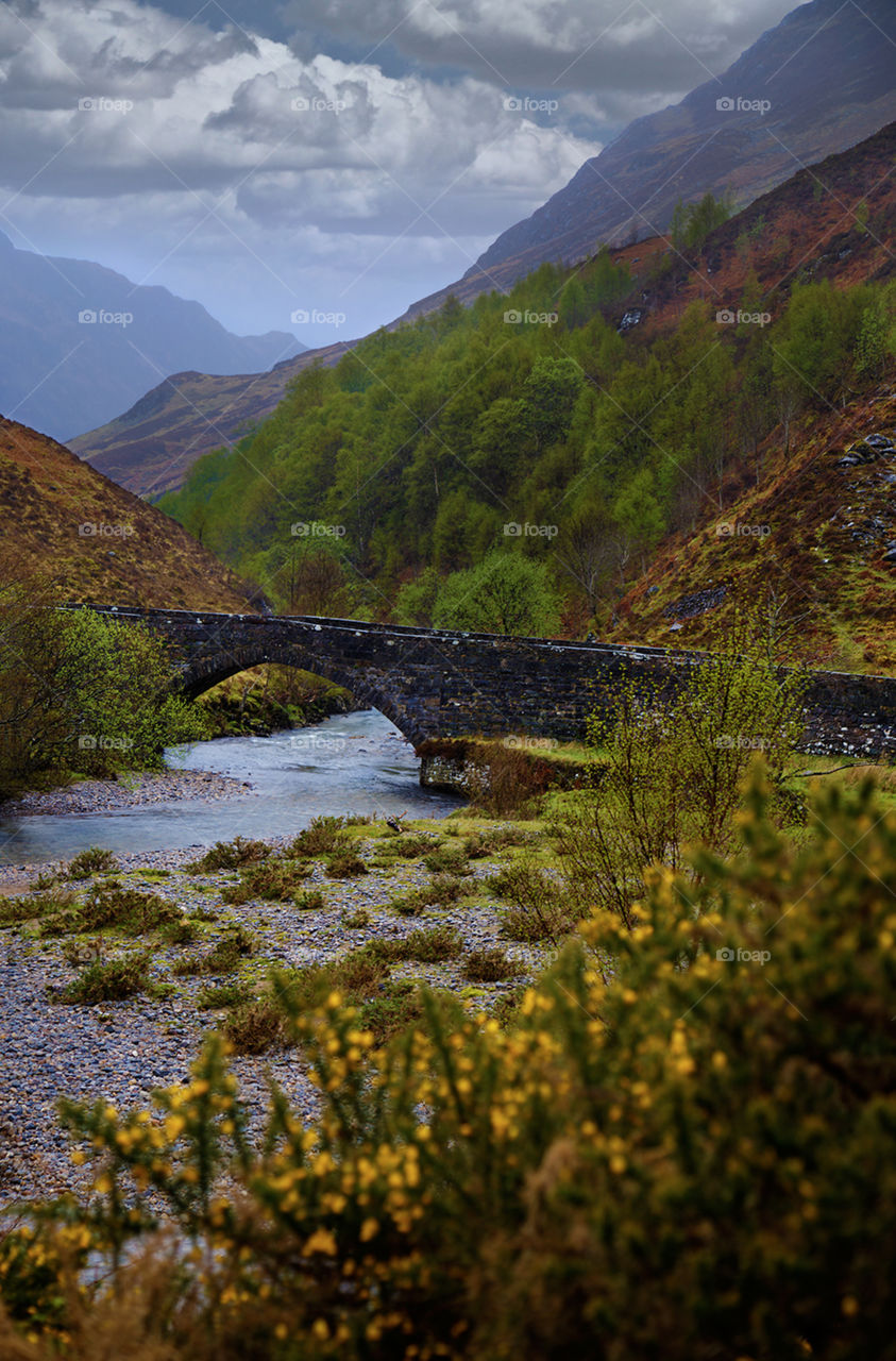 Mountain river. One of the mountain rivers running into the south end of Loch Ness