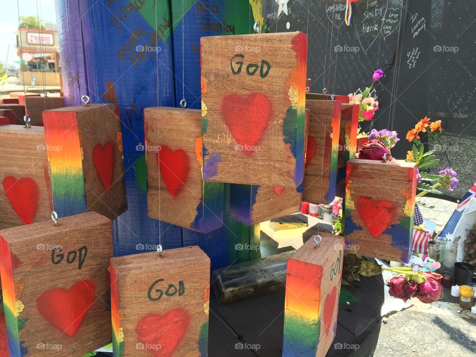 Memorial at Pulse nightclub in Orlando