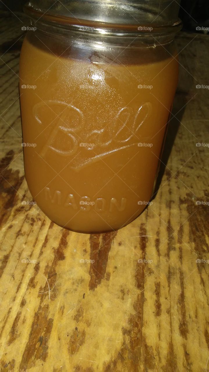 apple cider in a mason jar
