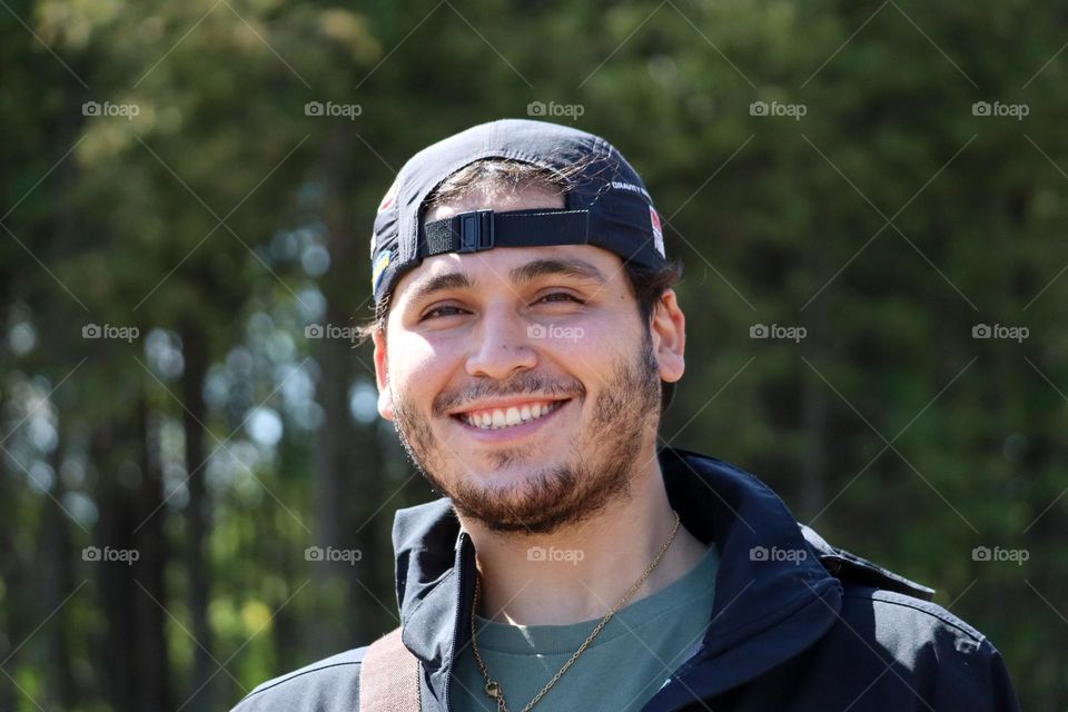 Young handsome man with mustache and beard