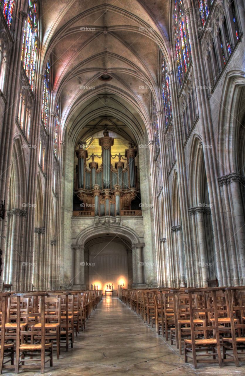 Empty church. Troyes church 