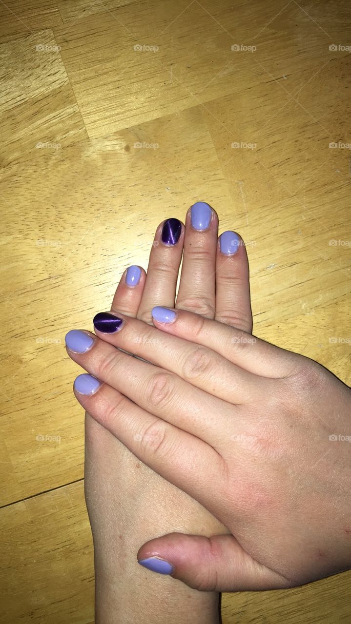 Cat eye nails purple gel nails 