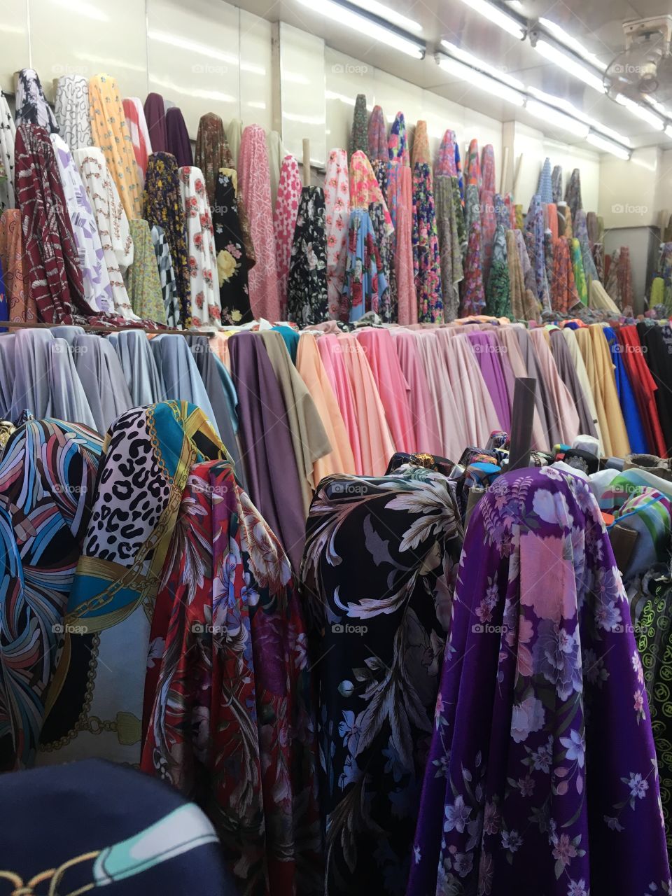 Fabric store in Sam Pheng, Thailand.