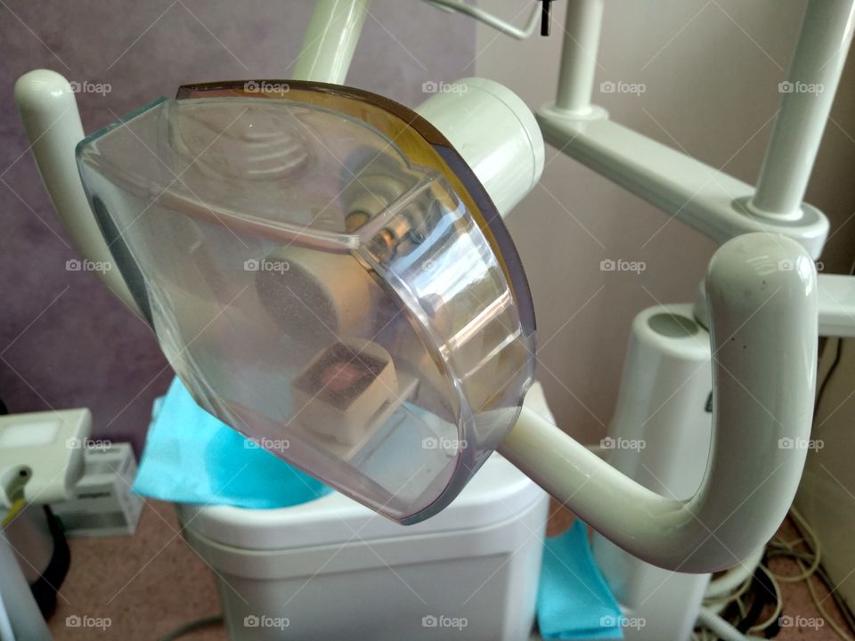 Lamp in cabinet of dentist