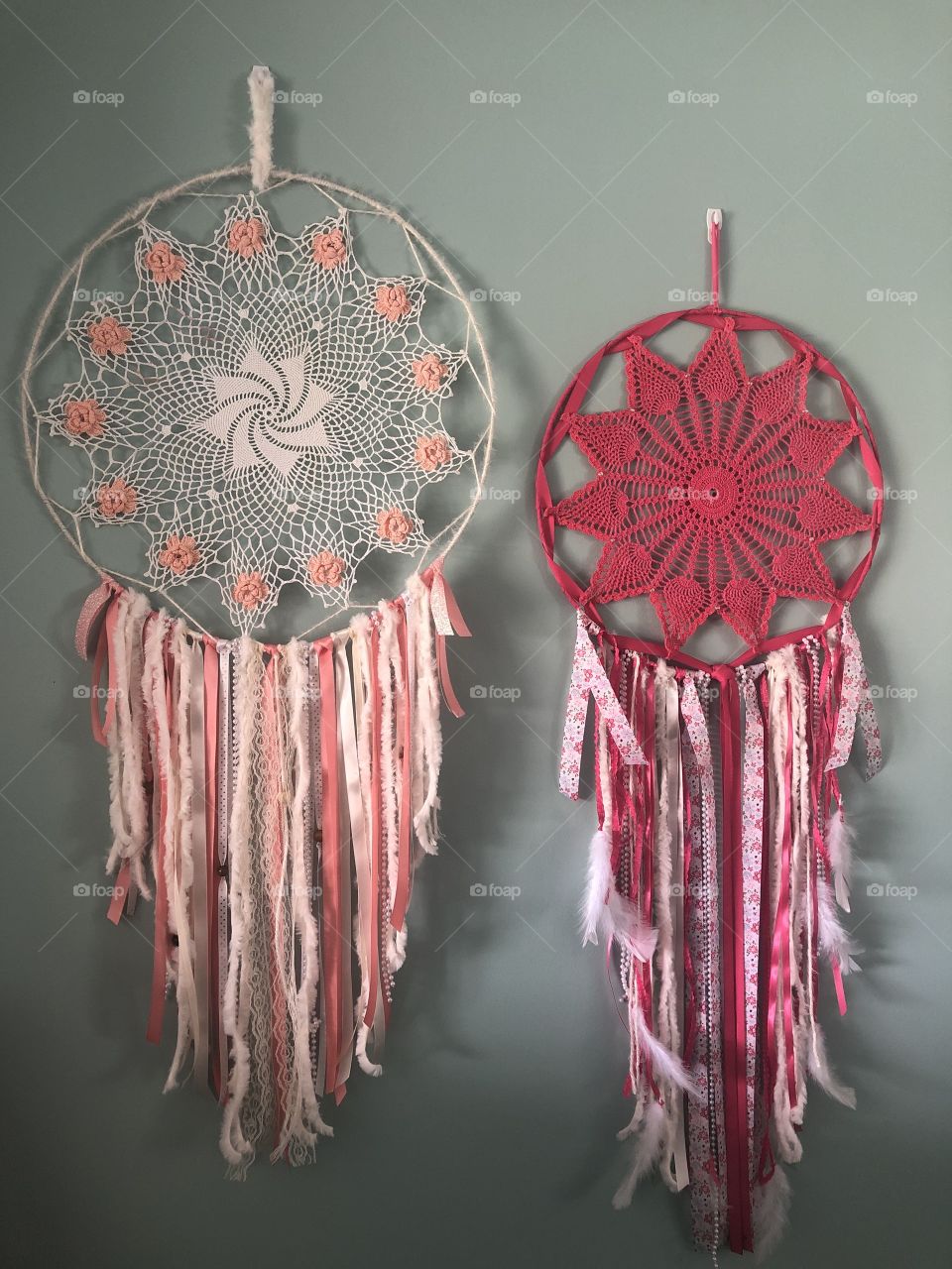 Dream catchers from my grandmother’s handmade doilies   