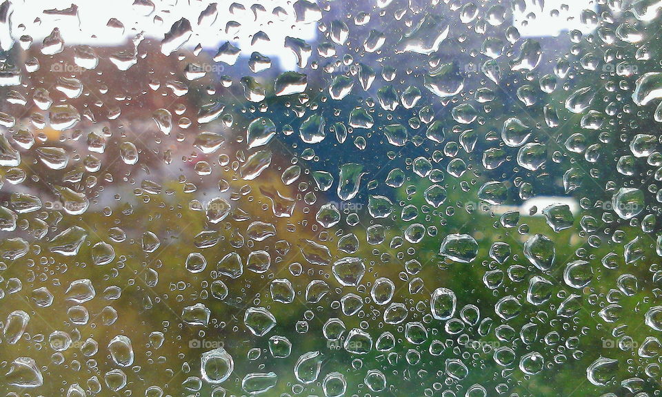 water drops on the window glass