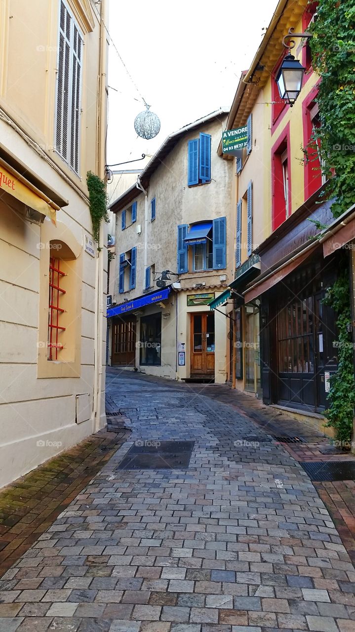 narrow streets of Cannes, France