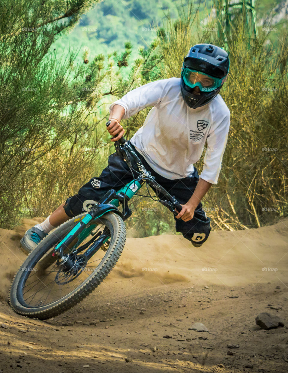 Girl drifting her bike on the track