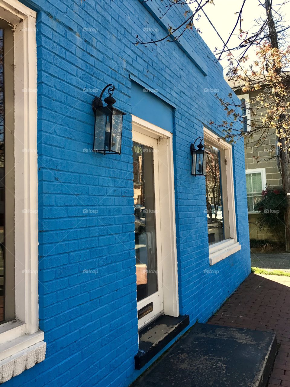 Brick Blue Building