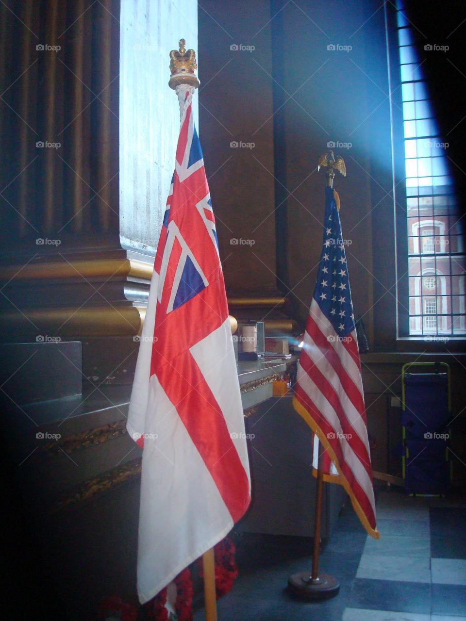 British and American flags 