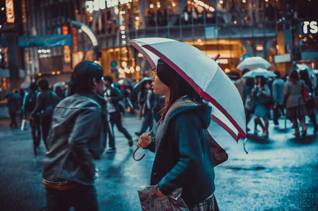 walking with rain