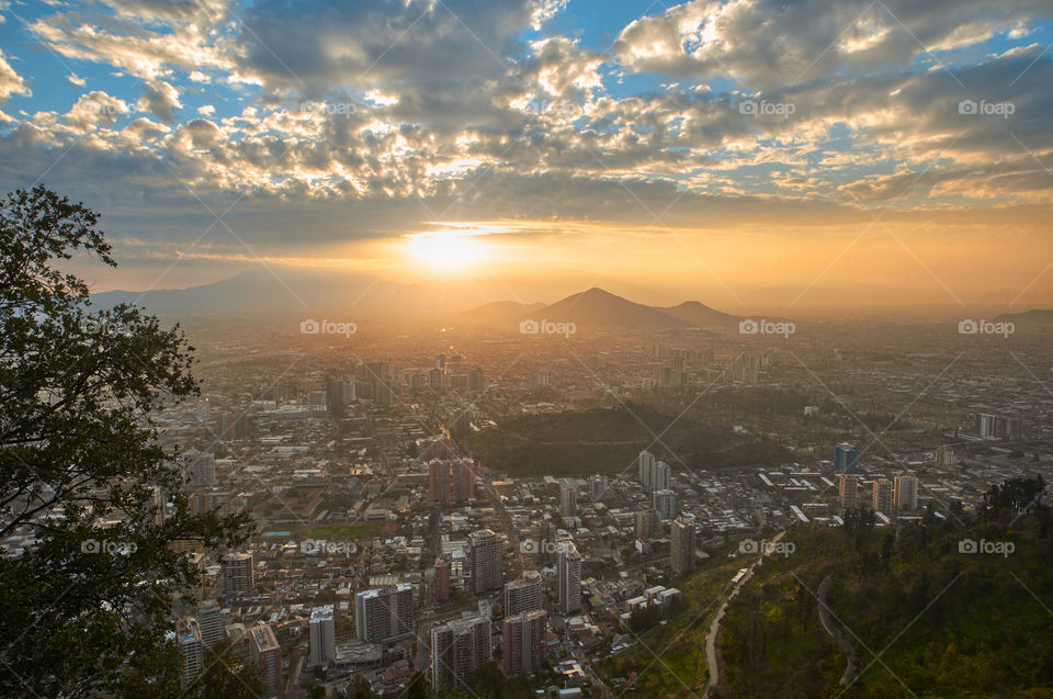 Sunset in the city