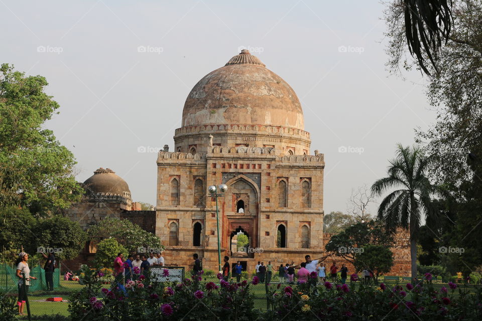 Tomb in Lodhi Garden in New Delhi in India. The garden is very beautiful and is spread into 90 acres of land and is perfect amalgamation of history and natural beauty. A must to see place for anyone visiting Delhi in India.