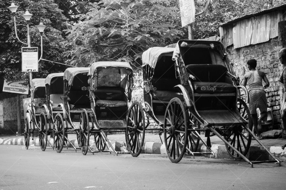 The hand-pulled rickshaw