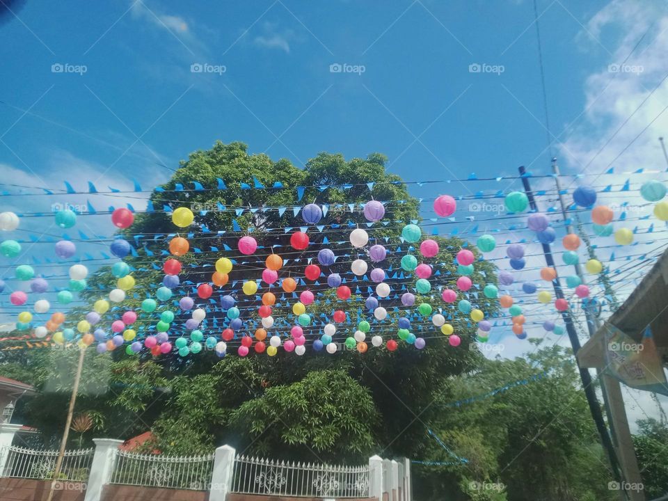 Colorful Paper Balloon Lantern are perfect accents in a party & festivity.