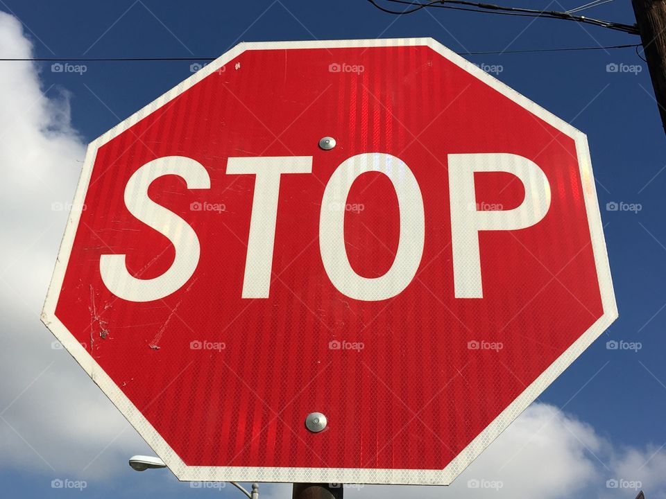 Red stop sign