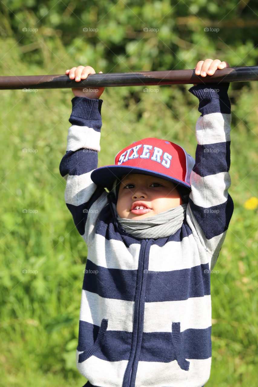 Boy exercising