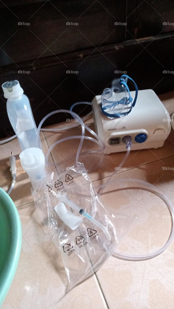 educational photo or image about the human respiratory fumigation tools and drugs