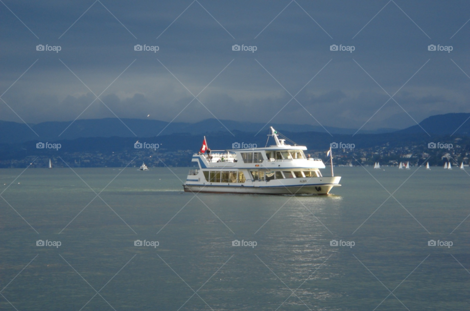 sun lake storm ship by Bea