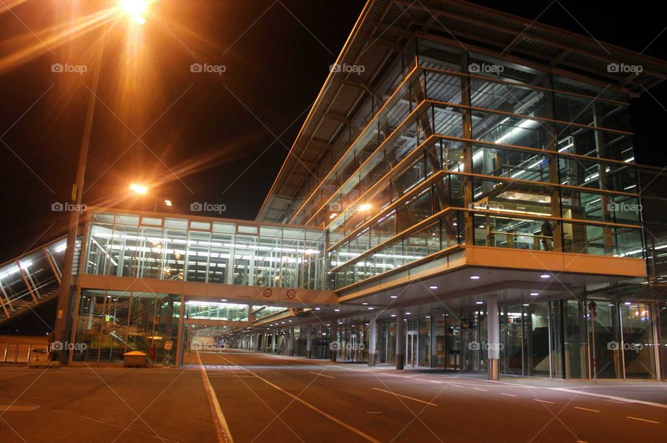 airport Nuremberg at night