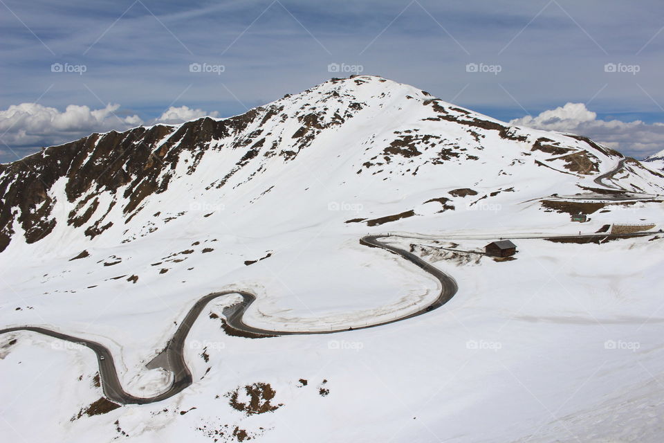 High angle view of mountain road