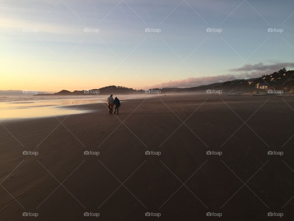 Nye Beach sunset. This older couple held hands the whole way while we followed them walking along the beach.  All of it was so beautiful. 