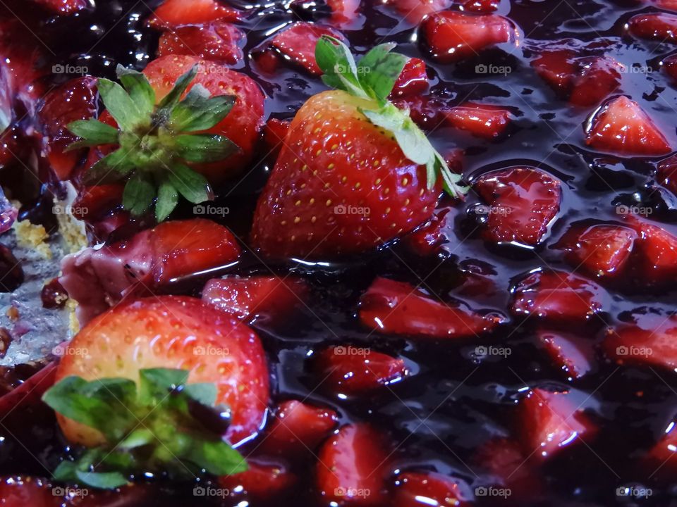 Strawberry fruit fresh tasty and delicious cake dessert health brunch food