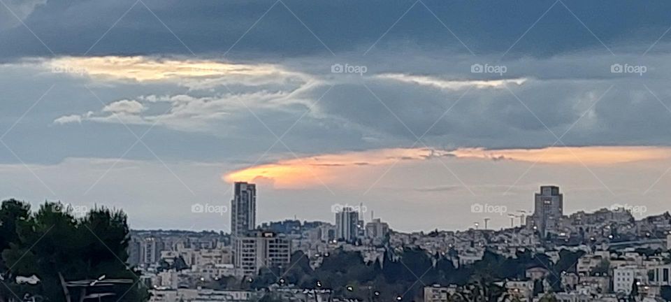 "smoking building" cloudy day.  beutiful sky