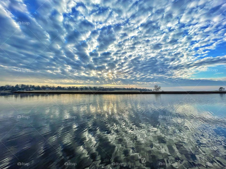 Sunrise reflection at the harbour 