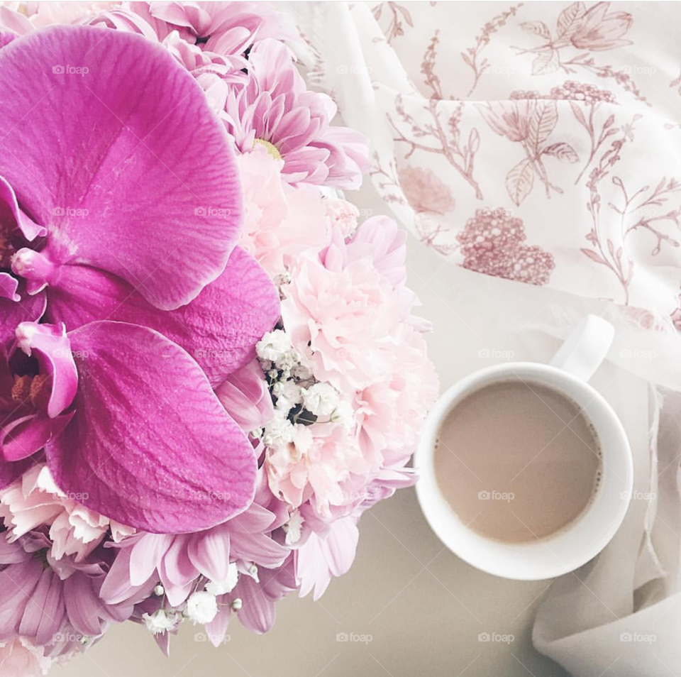 coffe and flowers