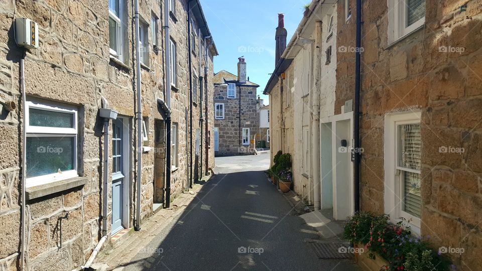 Narrow street in St Ives, Cornwall