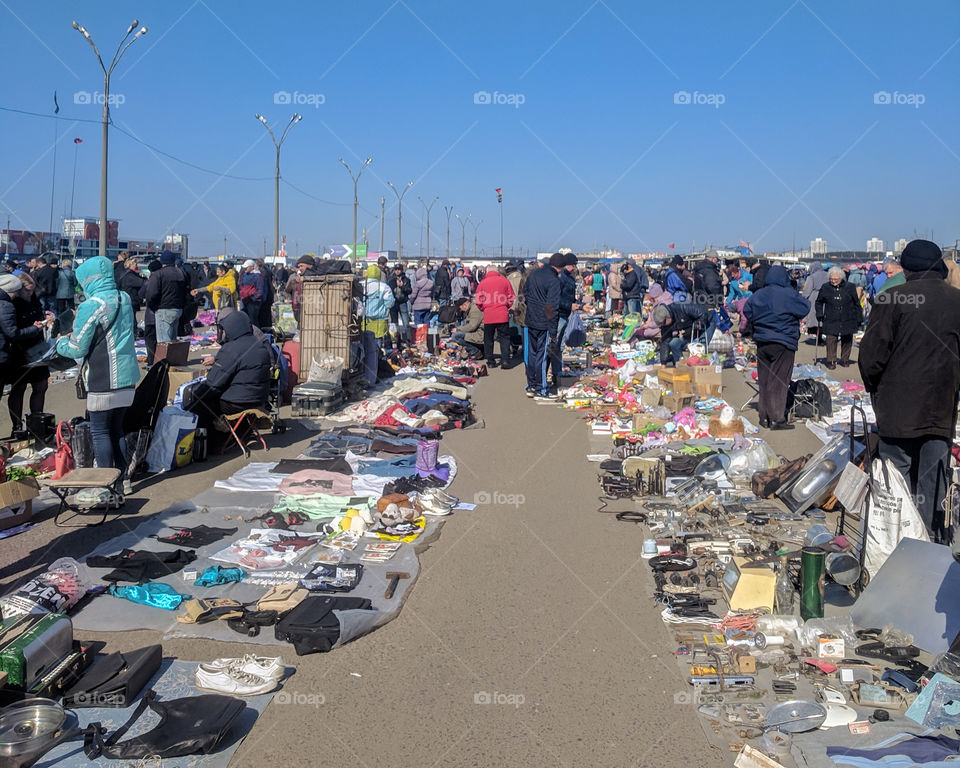 Flea market "Field of miracles" Minsk (Belarus). April 2019