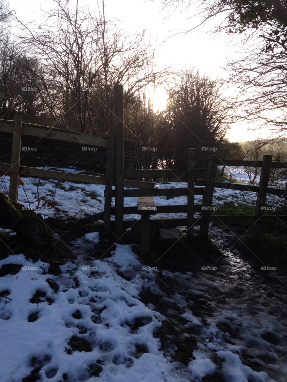 leeds liverpool canal snow footpath stile by clarkie28
