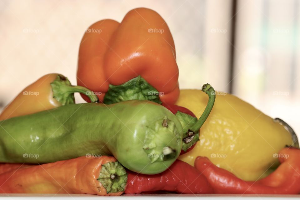 Large orange sweet bell pepper