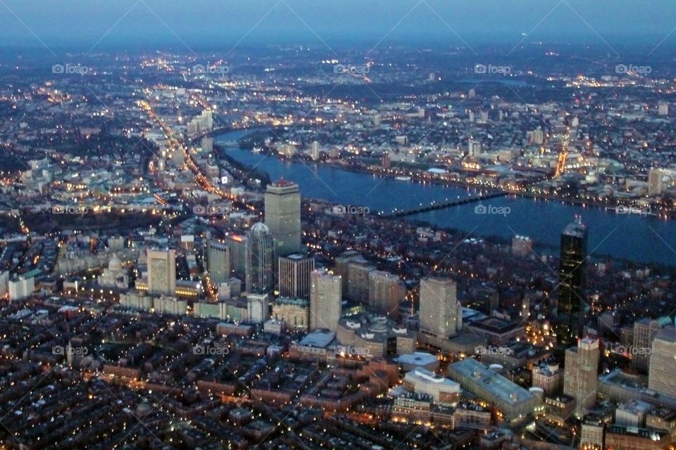 Boston early morning aerial 