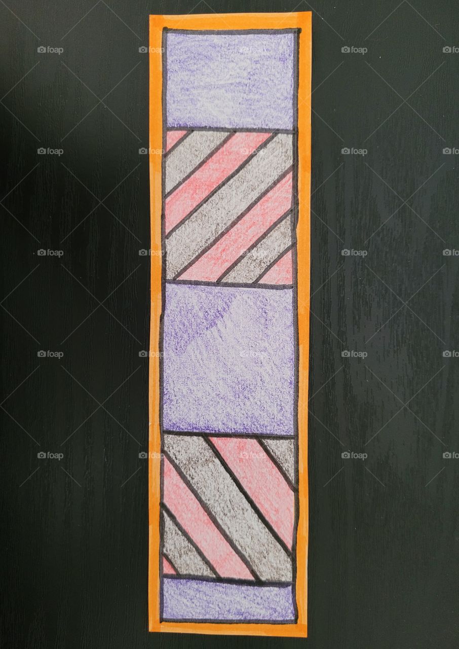 red and gray striped bookmark
