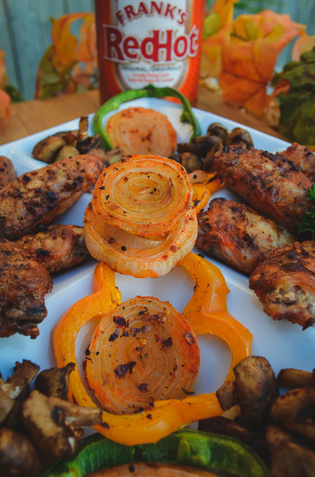 RedHot Wings and Grilled Vegetables