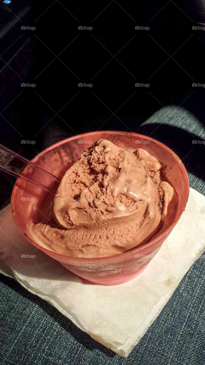 chocolate gelato. homemade chocolate gelato from little shop on st. George Street in downtown Saint Augustine, Florida