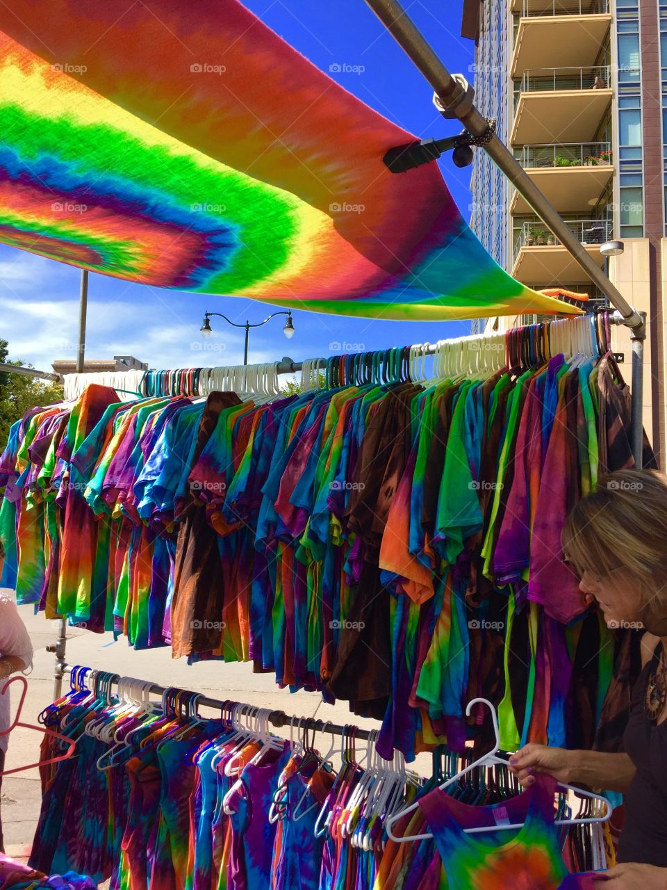Dye Shirts . Took this photo during Farmers Market in Madison Wisconsin . 