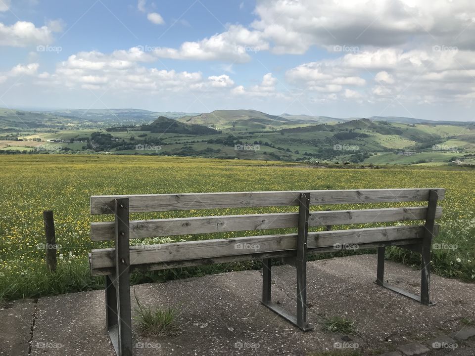 Best seat in the house overlooking the Peak District England