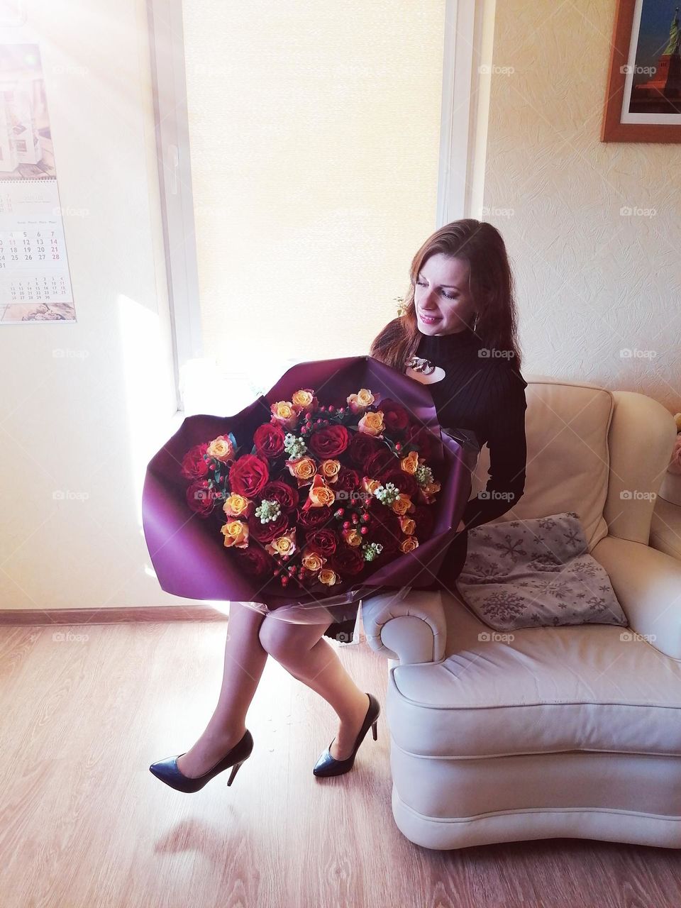 Puokštė raudonų gėlių