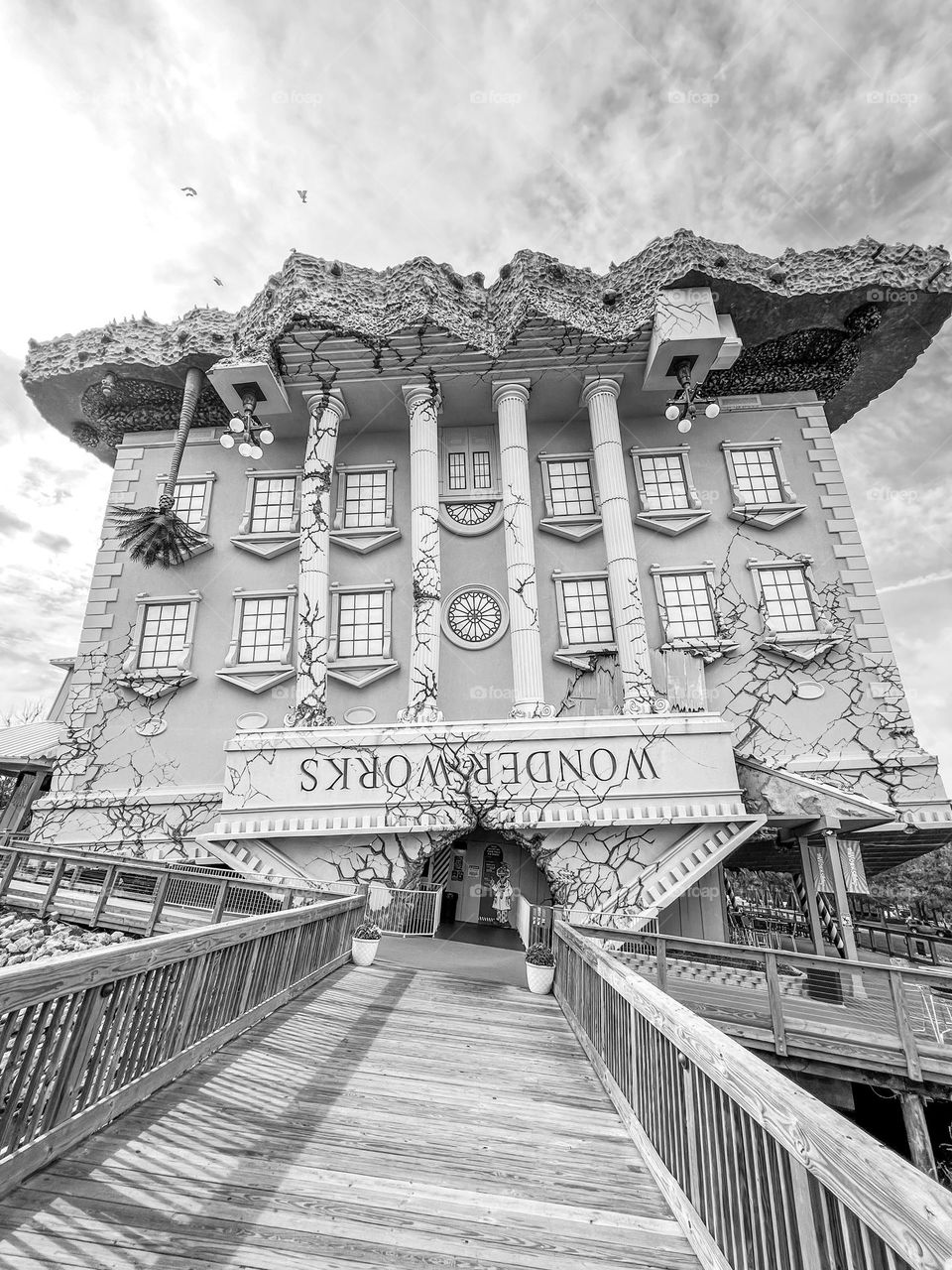 Upside down palace - architecture black and white 